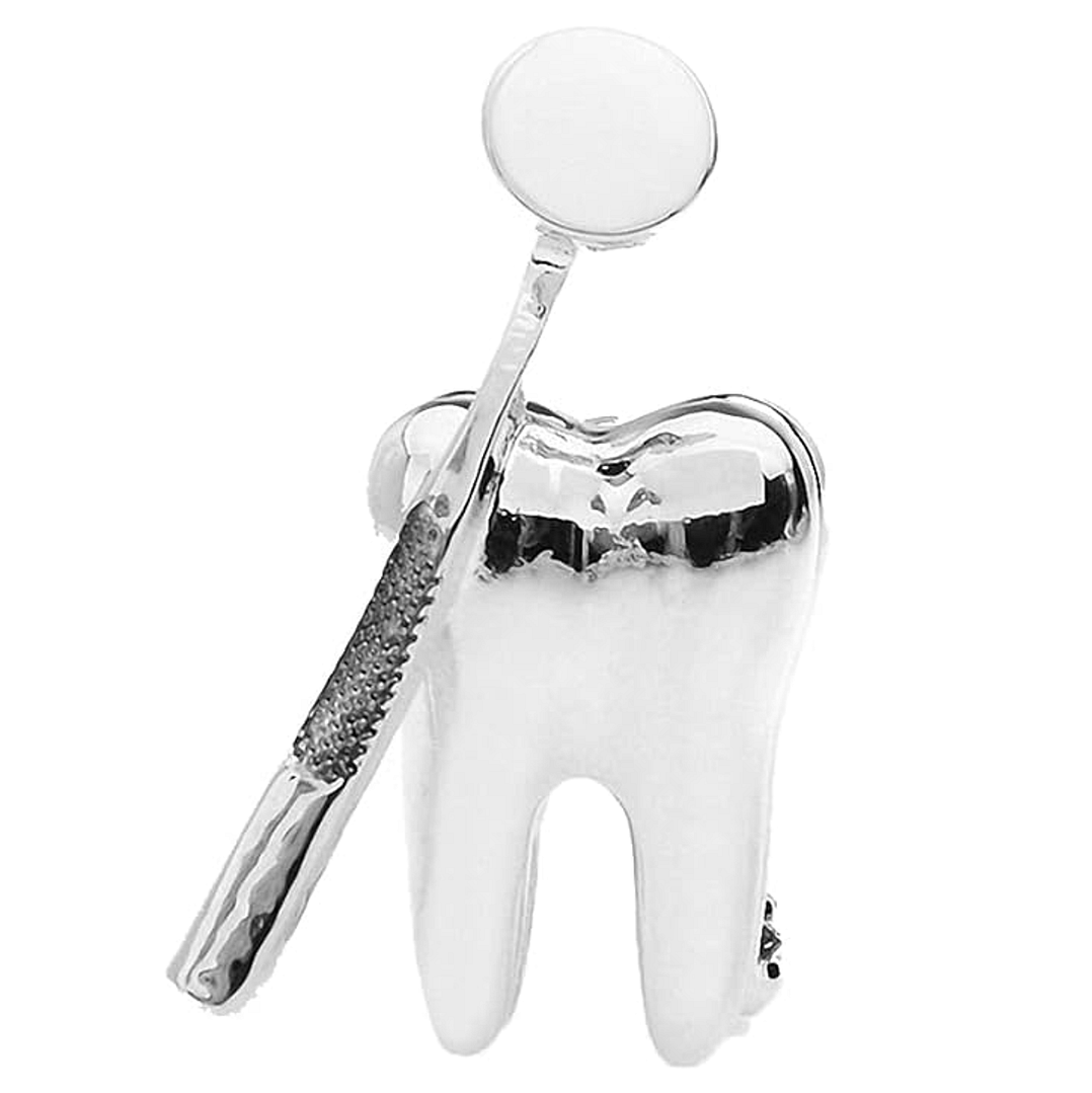 Tooth & Mirror Pin – Silver